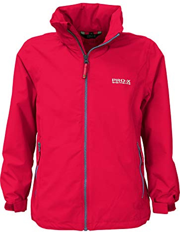 PRO-X elements Kinder Funktionsjacke FINN I Atmungsaktive Regenjacke mit kontrastreichen RV‘s, Taschen & Kapuze I Wasser- & winddichte Kinderjacke