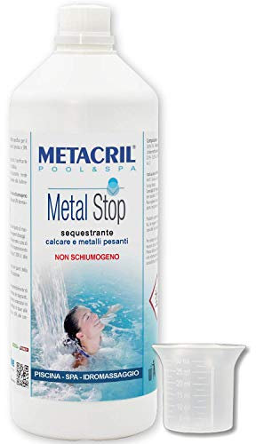 Sequestrante des Métaux et Clarifiant Non Mousse - Metal Stop 1LT + Doseur. Idéal pour Piscine ou Jacuzzi (Teuco, Jacuzzi, Intex, Bestway, etc). Expédition Immédiate