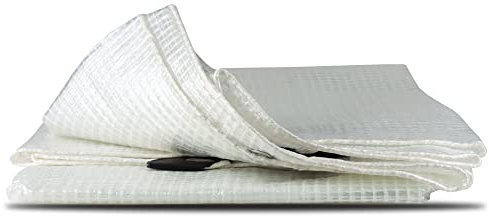 Bortaberg Tarpaulin Strengthened Waterproof Heavy Duty - Clear Tarp Sheet - Premium Quality Cover Made of 100gram/sm Reinforcing Mesh, for Camping Fishing Gardening Pets ([m]2x3 || 6.5'x9.8')