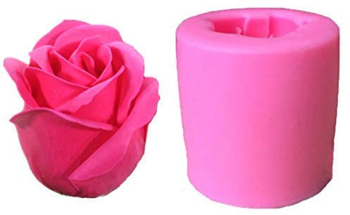 PiniceCore 1pc Rosa Blume 3D-Rose-Blumen-Auto-Kuchen-Silikon-Form für Backen-Werkzeuge