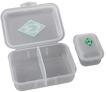 Werder Bremen Brotdose, Lunchbox, Frühstücksbox, Vorratsdose 2er Set - Plus Lesezeichen I Love Bremen
