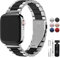 Fullmosa Cinturino per Apple Watch 40mm 41mm 38mm, Cinturino in Acciaio Inossidabile Compatibile con Apple Watch SE SE2 Serie 9 8 7 6 5 4 3 2 1, Cinturini di Ricambio per Donna e Uomo, Argento+Nero