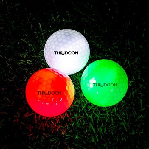 THIODOON LED golfbälle bunt Light Up Golfbälle Nacht Golfball leuchtet im Dunkeln leuchtende golfbälle Perfekt für Nacht-Training und Golf-Langstreckenschüsse golfbälle pink rot blau grün Gelb weiß