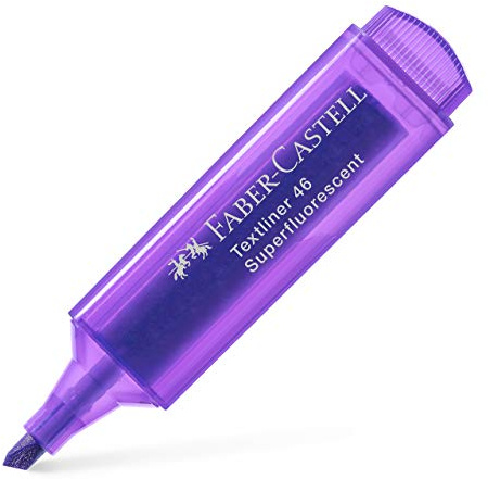Faber-Castell Textliner 46 Textmarker Superfluoreszierend, Violett, 50 Stück