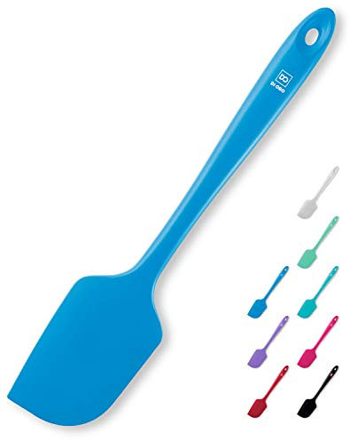 DI ORO Silicone Spatula - 600°F Heat-Resistant Rubber Kitchen Spatula for Baking, Scraping, & Mixing - BPA Free Nonstick Cookware Safe Flexible Utensil for Cooking - Seamless & Dishwasher Safe (Blue)
