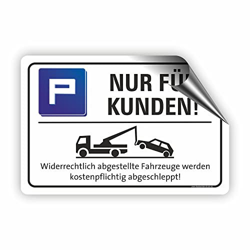 Fassbender-Druck SCHILDER - NUR FÜR KUNDEN - Parkplatz Schild - Schild zum Markieren vom Kundenparkplatz oder Privatparkplatz auf einer Aluverbundplatte (75x50cm Aufkleber)