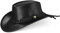 Black Forest Fox® Texas Western Reiten Cowboy Leder Hut (Black, XL)