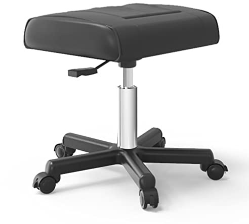 MYEBP Repose-Pieds Roulants Repose-Pieds à roulettes, Repose-Pieds De Chaise De Jeu Réglable en Hauteur Support De Pied en Cuir PU sous Le Bureau Repose-Jambes Roulant Petit Repose-Pieds