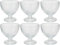 Cheerful Bargains Set of 6 Large Glass Ice Cream Bowls, 10cm - Clear Swirl Pattern Sundae Dishes - Suitable for Ice Cream, Fruit Salad, Sauces - Dishwasher, Freezer, Microwave Safe