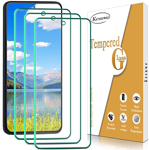 Kesuwe [3 Piezas] Protector de Pantalla para Xiaomi Poco X3, Poco X3 Pro, Poco X3 NFC, Poco F3, Cristal Templado Dureza 9H, Antiarañazos, Antihuella, Sin Burbujas, Fácil de Instalar