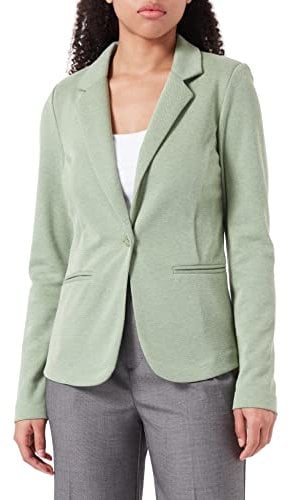 ICHI IHKATE PIQUE BL Damen Blazer Kurzblazer Jacke Ein-Knopf-Blazer mit Stretch, Größe:XL, Farbe:Willow Bough (180119)