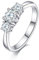Springlight ✦ Geschenke für Frauen Moissanit-Diamant Ringe, S925 Sterling Silber D Farbe VVS1 Klarheit Moissanit Ringe mit 3 Steinen Verlobungsring Hochzeitsgeschenk. (49(15 3/4))
