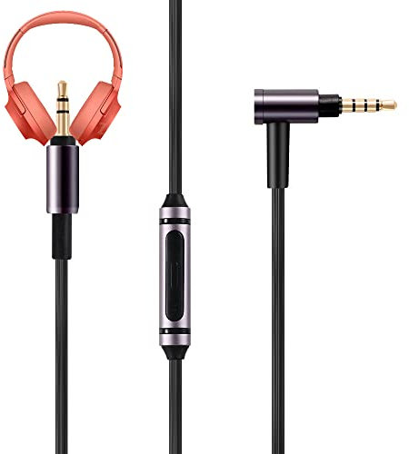 V-MOTA Cable H800 compatible con auriculares Sony MDR-XB950BT MDR-1000X WH-1000XM2 WH-1000xm3 WH-CH700N MDR-100ABN MDR-1ADAC/1A MDR-XB950 N1 de 1,5 metros/1,8 M (Negro)