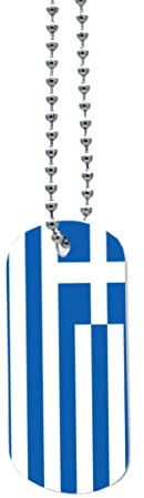 Country Flag ID Tags (Necklace) Army Military Dog Double Sided Print World Flags (Griechenland)