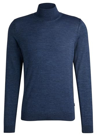 BOSS Herren Musso-P Slim-Fit Rollkragenpullover aus extrafeiner Merinowolle