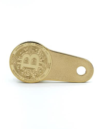 Seedor Bitcoin Einkaufswagenlöser aus vergoldetem Messing, BTC Einkaufswagenchip abziehbar, Einkaufs-Chip Schlüsselanhänger, Einkaufswagen-Chip Metall Schlüsselbund, Schlüssel-Organizer