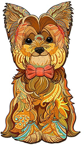 Blumuze Wooden Jigsaw Puzzles, Yorkshire Wooden Puzzles for Adults, Unique Shaped Animal Wood Puzzles, Wooden Animal Puzzles for Adults Kids with Wood Gift Box, M-151pcs-19 * 34.2cm