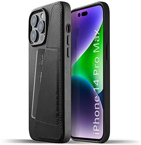 Mujjo Lederhülle für iPhone 14 Pro Max | Schutzhülle mit Kartenhalter, Lederhülle für iPhone 14 Pro Max, Handyhülle für iPhone 14 Pro Max, Brieftasche für iPhone 14 Pro Max