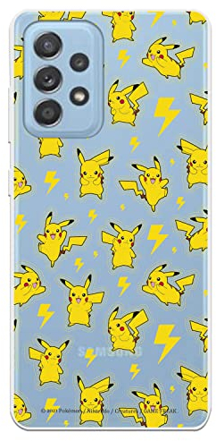 Schutzhülle für Samsung Galaxy A52 5G - A52S 5G - Offizielles Pokemon Pikachu Muster zum Schutz Ihres Handys, flexibles Silikon, offizielles Lizenzprodukt von Pokémon