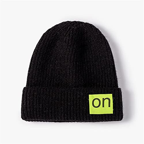 EDDGE 2 Stück Lässige Herbstmütze Mützen for Männer Frauen Warmhalten Mode Gestrickte Wintermütze Hip-Hop Kalte Mütze (Color : H, Size : 6 5/8-7 3/8)