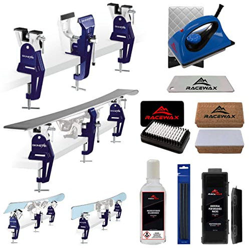 RaceWax Skiwax Set 8-teilig Racing Ski Vice Profi Skispanner Bügeleisen Wachs