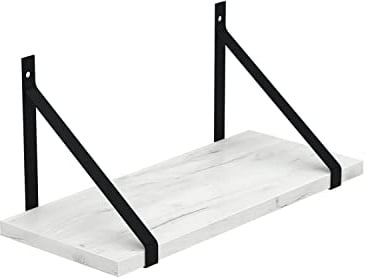 AKKE Hängeregal Gino Wandregal Kinderzimmer Küche Wohnzimmer Badezimmer Loft Büro Regale für Wände Regalbrett für Wand-Deko Küchenregal Moderne Wandboard Bücherregal Wand Craft Weiß 50x20 cm