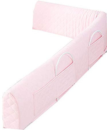 HAPPLiGNLY Baby Bedrail Bed Guard Bumper, Memory-Schaumstoff, weich, multifunktional, veränderbare Form, Babybett-Stoßfänger, gefaltet, Abnehmbarer Bezug, 1 Packung, Pink, 180 cm