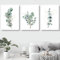 Feuilles Vertes Plante Affiche Modernes Nature Toile Tableau Art Peintures Decoration Murale pour Salon Chambre Tableau Decoration, sans Cadre (3X30X40CM)