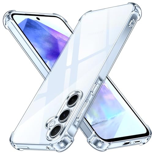 iVoler Cover per Samsung Galaxy A55 5G, Custodia Trasparente per Assorbimento degli Urti con Paraurti in TPU Morbido, Sottile Morbida in Silicone TPU Protettiva Case