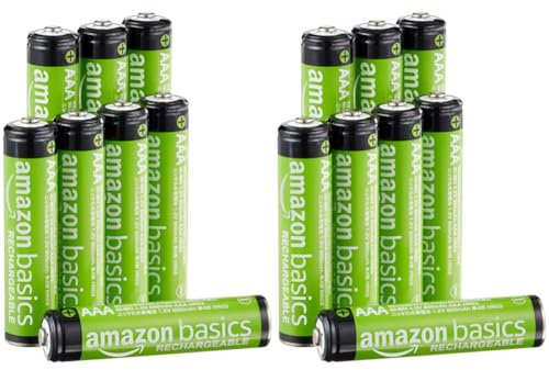Amazon Basics AAA-Batterien, wiederaufladbar, vorgeladen, 8 Stück (Aussehen kann variieren) (Packung mit 2)