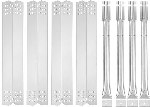 Oklagarden 740-0780 Grill Replacement Parts Heat Plates Burners for Kitchenaid Grill Replacement Parts 740-0781 720-0745b Kitchenaid 4 Burner Grill Parts Stainless Steel Heat Shields Burner Tube Kits