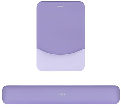 MOSISO Repose-Poignet pour Tapis de Souris&Clavier Set,Ergonomique Mouse Pad Antidérapante Rectangle Domicile/Bureau Soulagement Douleur,Repose Poignet Surélevé Courbé Mousse à Mémoire,Violet