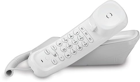 VTech CD1200 Téléphone Filaire, Téléphone Fixe Mural, Son Clair, contrôle du Volume, Touche mémoire, numérotation Rapide, Rappel du dernier numéro, Blanc