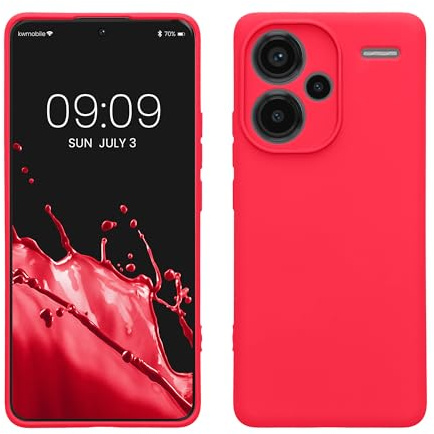 kwmobile Slim Case kompatibel mit Xiaomi Redmi Note 13 Pro+ 5G / Redmi Note 13 Pro Plus 5G Hülle - Handyhülle aus Silikon in Neon Pink