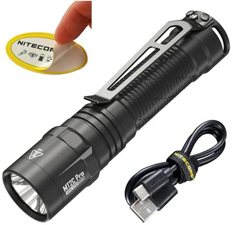 Nitecore MT2C Pro 1800 Lumen EDC Flashlight, USB-C Rechargeable, High Efficient LED, Long Runtime, Long Throw, Slim, Lightweight for Everyday Carry, Glove Box or Outdoor