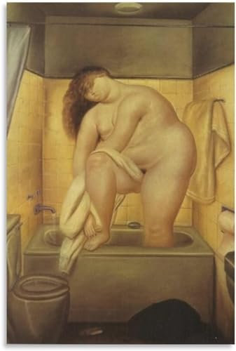 Zchdk Yhdesh Famous Fernando Botero Poster Fat Women Bathroom Wall Art Modern Canvas Painting Fernando Botero Prints For Home Decor Pictures 40x60cm No Frame