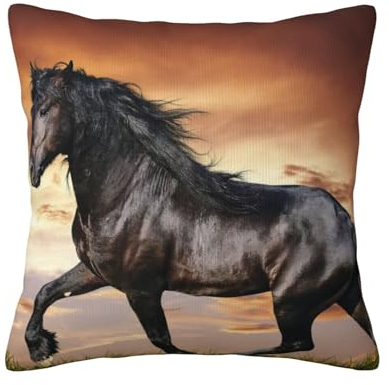 Pferd, Kissenbezug, dekorativer Überwurf-Kissenbezug, weiche Polyester-Kissenbezüge, 45 x 45 cm