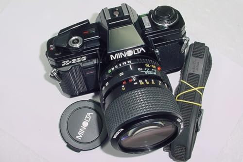 35mm Film SLR Manual Camera for Minolta X-300 with 35-70mm F/3.5 MD MACRO Zoom Lens - Black