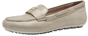Tamaris Damen Moccassin flach Leder, beige, 37 EU
