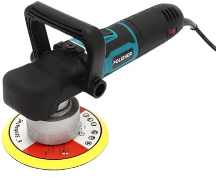 HINOPY Poliermaschine, 850W Exzenter Auto-Poliermaschine Set 6 Variable Geschwindigkeit - für Wachsen und Polieren von Autos, Scheinwerfern und Möbeln
