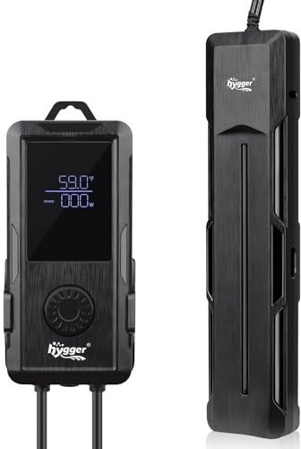 hygger Submersible Aquarium Heater: Dual Quartz Glass Fish Tank Thermostat with Led Digital Display Controller - APS Auto Protection Heater for Freshwater SaltWater Fish Tank (Aquarium Heater-800w)