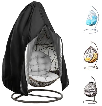 Bieiyhe Housse de Chaise Suspendue, Housse de Protection pour Fauteuil Oeuf Suspendu, Housse Loveuse Exterieur, Couverture de Chaise Suspendue Imperméable Anti-uv, Bâche de Chaise à Œufs -190 x 115cm