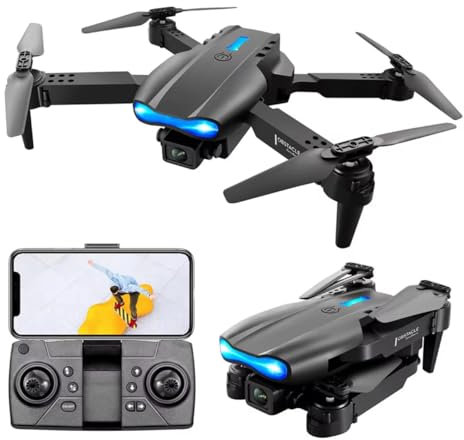 BEGINNER GPS Drone E99 Pro Foldable Mini Drone 1080P Pro Dual Camera, Live Video Drone RC Quadcopter Aircrafts, 2 Batteries 500mAh, Remote Controller, Carrying Case.