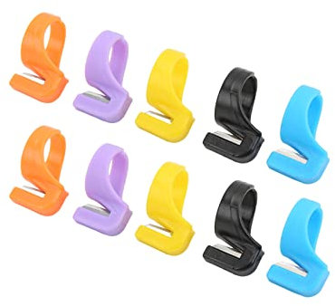Dé à Coudre 10 Pièces pour Couper le Coupe-fil pour les Bagues de Coupe-doigt, Conception Divisée en Matière Plastique à Dépliage Automatique, Outil de Coupe-fil Incisif Sûr dans