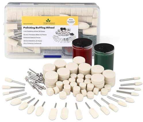 XUPYNAR 95-teiliges Polierscheiben für Dremel-Polierset mit 2 Poliermassen, mit 0,3 cm Schaft für Dremel-Polierscheiben