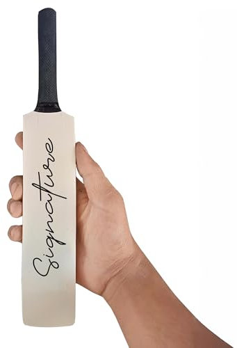 Cricket-Miniatur-Cricketschläger zum Unterschreiben und Verschenken, Holzkonstruktion mit genauen Details, authentischer Griff, Gesamtlänge 38,1 cm, kleiner Cricketschläger, Cricket-Geschenke (Mozi