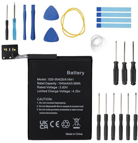 PONDWAY 1043mAh 3.83V A1641 A1574 Akku Kompatibel mit iPod Touch 6th Generation Kompatibel mit iPod 7.1 020-00425 Lithium-Polymer Akku mit Werkzeugkasten