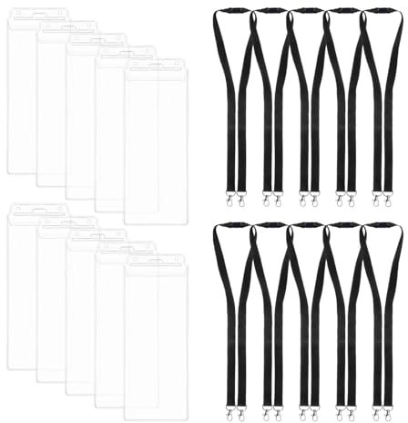 Konzert Ticket Hülle mit Schlüsselband für Konzertkarten und Konzerttickets von Eventim 84 x 205 mm [10 Stück] Ausweishülle für Sportveranstaltungen Tickets