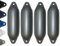 12skipper Bootsfender 4er-Set Majoni Fender Star 45 Langfender - Silber