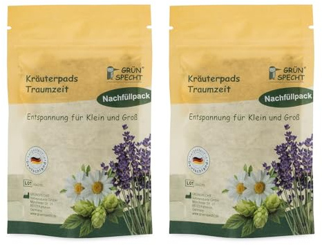 GRÜNSPECHT Kräuterpads „Traumzeit“ für erholsamen Schlaf, beruhigend und entspannend, Nachfüllpackung mit 2x3 Duftpads (1503-V3)